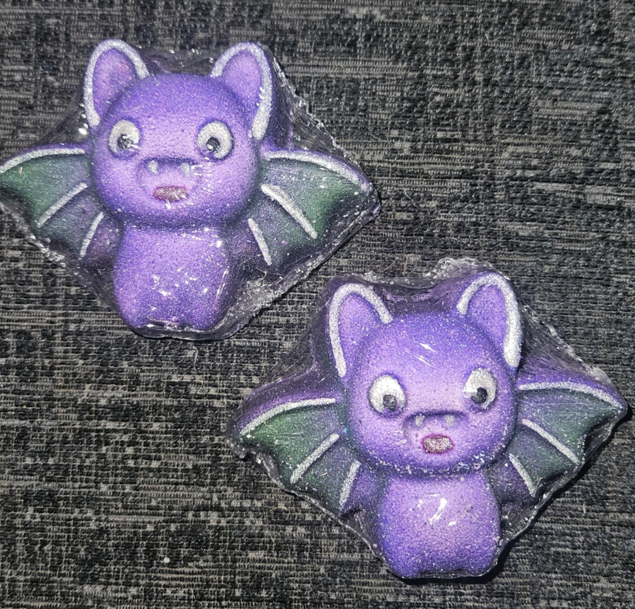 Purple bat green apple
